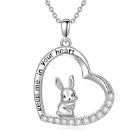 TOUPOP Sterling Silver Animal Pendant Women Jewelry Christmas Gifts-style_name:Bunny-A