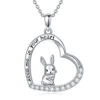 wholesale Animal Necklace 925 Sterling Silver Animal Pendant Women Jewelry Christmas Gifts For Women -style_name:Bunny-A