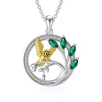 TOUPOP Sterling Silver Animal Pendant Women Jewelry Christmas Gifts-style_name:Owl-A