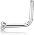 wholesale 925 Sterling Silver Plated 14K White Yellow Gold Natural Cubic Zirconia (I2 I3) L Shaped Nose Ring 20G 0 03Ct-0-2