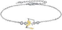wholesale 925 Sterling Silver Sunflower Initial Alphabet Script Letter Bracelet for Women Girls-Initial E