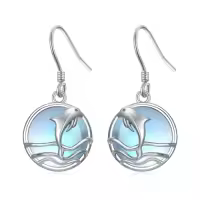 TOUPOP Sterling Silver Moonstone Dangle Drop Earrings-style_name:4-Dolphin