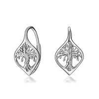 TOUPOP Sterling Silver Dangle Drop Hoop Earrings For Women Birthday Anniversary Christmas Gifts-style_name:1-Tree of Life1