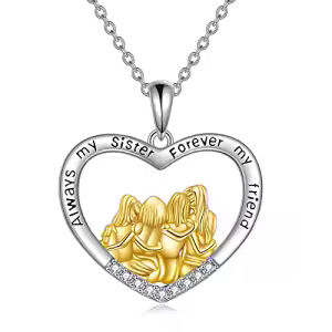 Style 4-Four Sisters-Always My Sister Forever My Friend-Yellow Gold