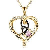 wholesale TOUPOP Christmas Gifts For Nurses Birthstone Stethoscope Necklace Sterling Silver Nurse Gifts For Women Birthday Graduation Gift For Nurse Doctor Medical Student -style_name:10 Oct-Tourmaline-Yellow Gold Plated