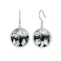 wholesale TOUPOP Tree Of Life Earrings 925 Sterling Silver Abalone Shell Tree Of Life Dangle Earrings Religion Jewelry Gifts For Women Christmas -style_name:4-Mountain-Moss Agate