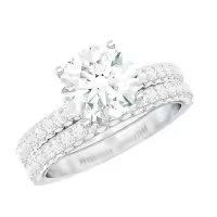 TOUPOP Sterling Silver Moissanite Bridal Engagement Wedding Ring Set-style_name:C Moissanite Ring