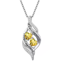 TOUPOP Sterling Silver Birthstone Infinity Necklace Always My Sister Forever My Friend-color_name:11-November-Citrine