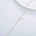 wholesale 14k White Gold Sideways Cross Natural Freshwater Pearl Moissanite Bracelet-0-3