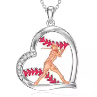 TOUPOP Sterling Silver & Zircon Sports Necklace for Women Gifts-style_name:02-Baseball
