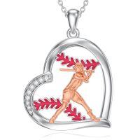 wholesale TOUPOP Sports Necklace For Women Baseball/skating/gymnastics/ballet/soccer/basketball/volleyball/tennis Pendant Jewelry For Sports Lovers Gifts Christmas Birthday -style_name:02-Baseball
