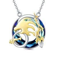 wholesale TOUPOP Constellation Necklace Zodiac Sign Pendant Necklaces With Circle Crystal Sterling Silver Jewelry Birthday Gifts For Women Girls -style_name:05-Gemini