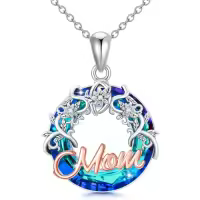 TOUPOP 925 Sterling Silver & Stone Sister/Mom Necklace Birthday Christmas Gifts-style_name:B010-Mom Necklace