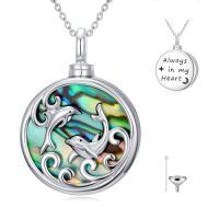 wholesale TOUPOP Urn Necklace For Ashes Sterling Silver Abalone Shell Cremation Jewelry For Ashes Jewelry Gifts For Nature Lovers Keepsake Memorial Jewelry For Women -style_name:31-Dolphin