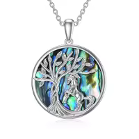 TOUPOP Sterling Silver Crystal Abalone Shell Animal Pendant Necklace-style_name:2-Abalone-Horse