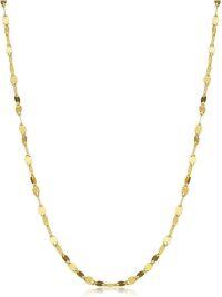 wholesale 10k Solid Gold 1.8mm Dainty Yellow Gold Italian Mirror Link Chain Necklace  for Women Girls 16/18/20/22/24-22 Inches