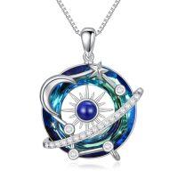 wholesale TOUPOP Stars And Moon Necklace Sterling Silver Crystal Stars And Moon Pendant Jewelry Universe Planet Star Moon Pendant Necklace -style_name:1-Universe Planet