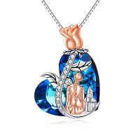 wholesale TOUPOP Necklace For Women S925 Sterling Silver Pendant Necklaces Jewelry Gifts For Women Her Wife Mom Daughter Birthday Anniversary Christmas Gifts -style_name:Mother Daughter Necklace