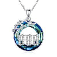 wholesale TOUPOP Angel Number Necklace For Women White Gold Plated 925 Sterling Silve Numerology Jewelry With Crystal Birthday Christmas Wedding Gifts For Mom Wife Girlfriend Sister Friend -style_name:888