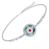 wholesale TOUPOP Graduation Gifts For Her Birthstone Bracelet For Women Sterling Silver I'd Be Lost Without You Compass Bracelets Crystal Jewelry Anniversary Birthday Gifts For Wife Girlfriend -color_name:A-01-Jan. - Garnet