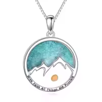 TOUPOP Sterling Silver Abalone Turquoise Mustard Seed Faith Necklace-style_name:Turquoise