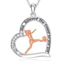 wholesale TOUPOP Sports Necklace For Women Baseball/skating/gymnastics/ballet/soccer/basketball/volleyball/tennis Pendant Jewelry For Sports Lovers Gifts Christmas Birthday -style_name:05-Soccer