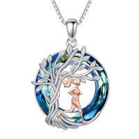 wholesale TOUPOP Sport/music Necklace 925 Sterling Silver Tree Of Life Pendant Crystal Jewelry Birthday Christmas Gifts For Women Sport Players -style_name:Runner