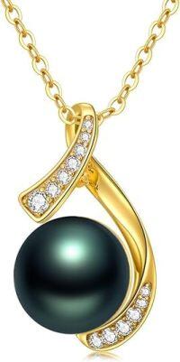 TOUPOP 14K Gold Freshwater Pearl Pendant Necklaces For Women-style_name:Pearl-B