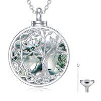wholesale TOUPOP Urn Necklace For Ashes Sterling Silver Abalone Shell Cremation Jewelry For Ashes Jewelry Gifts For Nature Lovers Keepsake Memorial Jewelry For Women -style_name:18-Tree of Life