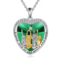 TOUPOP 925 Sterling Silver Crystal Sister Necklace Gift For 2/3/4/5 Sisters-color_name:4 Sisters-I love you to the moon and back