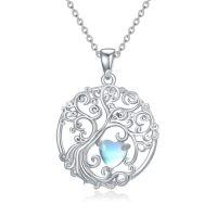 wholesale TOUPOP Tree Of Life Necklace 925 Sterling Silver Birthstone Pendant Jewelry Gifts For Women Her Wife Birthday -style_name:06-Jun-Moonstone