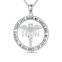 wholesale TOUPOP Nurse Gifts For Women 925 Sterling Silver Caduceus Angel Wing Rn Necklaces Jewelry Gifts For Nurses Doctors Medical Students Nurses Week Appreciation Graduation Christmas Gift -style_name:RN Necklace