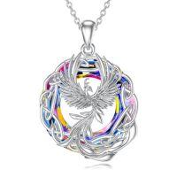 wholesale Phoenix Necklace S925 Sterling Silver Crystal Phoenix Pendant Necklace Jewelry Gifts For Women Her Mom -color_name:Colorful-b
