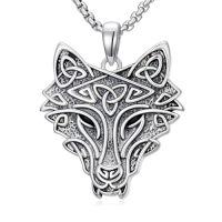 wholesale 925 Sterling Silver Lion/owl/eagle/wolf Necklace Pendant For Men Jewelry Christmas Gifts For Men -style_name:E003-Wolf