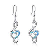 wholesale TOUPOP Music Note Earrings Sterling Silver Created Opal Musical Jewelry For Lovers, Gifts For Women Teacher Dancer Her -style_name:B-Blue opal treble music note