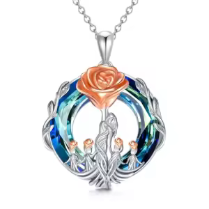 Rose Flower-Mother 4 Children-Blue