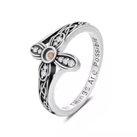 TOUPOP Sterling Silver Mustard Seed Ring Christian Faith Jewelry-style_name:Size-7