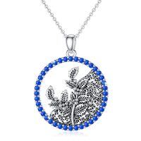 wholesale Birth Flower Necklace 925 Sterling Silver Birth Month Flower Pendant 12 Month Birthstone Jewelry Birthday Gifts For Women -style_name:12-December-Holly