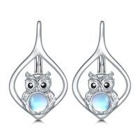 wholesale TOUPOP 925 Sterling Silver Animal Earrings For Women | Hypoallergenic Leverback Hoop Earrings | Christmas Anniversary Birthday Jewelry Gifts For Mom Wife Girlfriend Sister Friend -style_name:Owl