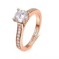 TOUPOP Sterling Silver Moissanite 1ct Round Engagement Rings Wedding Band-style_name:E-Round Moissanite Ring