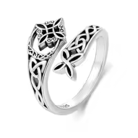 TOUPOP Sterling Silver Witches Knot Celtic Knot Ring Witch Jewelry Gift-style_name:1-Witches Knot Ring