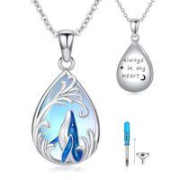 wholesale TOUPOP Urn Necklace For Ashes Sterling Silver Moonstone Cremation Jewelry For Ashes Jewelry Gifts For Nature Lovers Keepsake Memorial Jewelry For Women -style_name:3-Whale