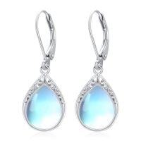 wholesale Teardrop Earrings For Women Celtic Filigree Drop Earrings Sterling Silver Leverback Jewelry Christmas Gifts For Women Mom -color_name:Moonstone