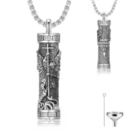 TOUPOP 925 Silver Stone Saint Urn Cremation Ashes Memorial Necklace-style_name:A01-St Michael