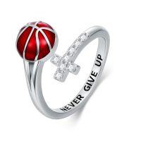 wholesale TOUPOP Christmas Birthday Gifts For Sports Fans Football/baseball/basketball/volleyball Rings Game Day Jewelry Accessories For Women -style_name:Basketball Ring