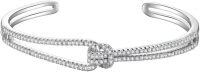 wholesale 925 Sterling Silver Moissanite Knot Bangle Cuff Bracelet for Women 1.71cttw VVS-knot