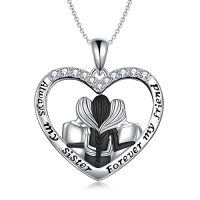 wholesale TOUPOP Sister Christmas Gifts From Sister/brother Sisters Necklace For 2/3/ 4 Sterling Silver Sisters Fashion Jewelry For Women Friend Female Friendship Lasts Forever -style_name:Three Sisters Necklace-3