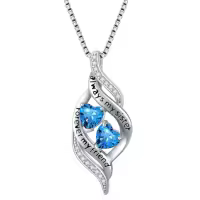 TOUPOP Sterling Silver Birthstone Infinity Necklace Always My Sister Forever My Friend-color_name:12-December-Topaz