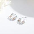wholesale 925 Sterling Silver Rose Gold Ballet Dancer Ballerina Huggie Hoop Earrings for Sensitive Ears-0-2