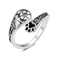 wholesale TOUPOP Spoon Rings For Women 925 Sterling Silver Adjustable Thumb Spoon Rings Promise Engagement Statement Boho Vintage Finger Open Antique Rings Jewelry -style_name:12-Cat